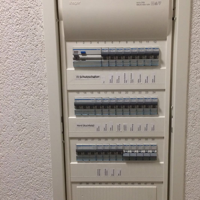Sicherungskasten geöffnet
